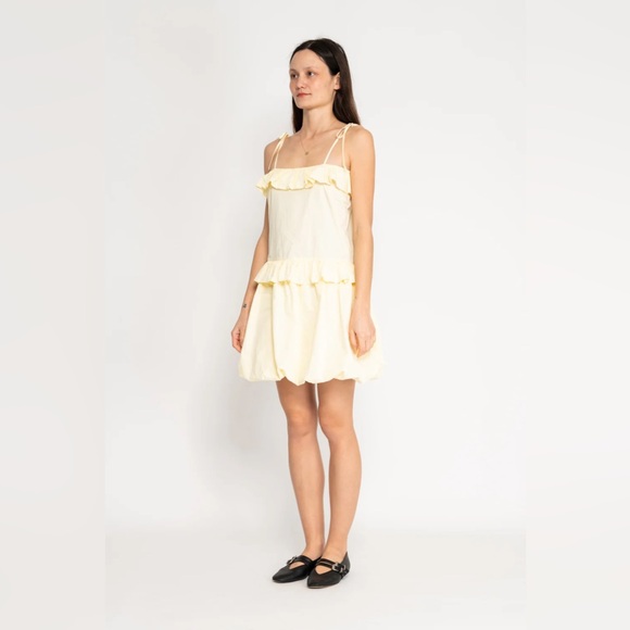 NWT! Anthropologie Yellow Emma Mulholland on Holiday Ruffle Bubble Mini Dress 🪞 - Picture 6 of 10